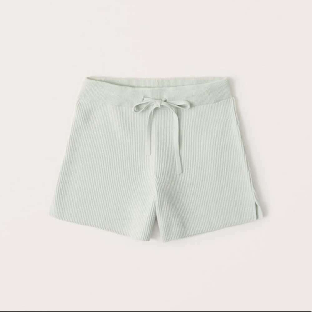 Abercrombie & Fitch Light Green Ribbed Shorts